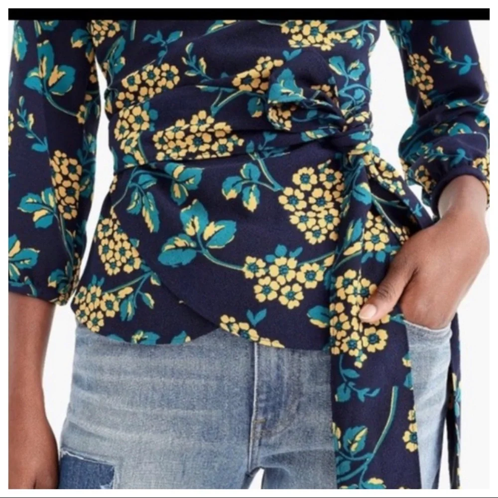 J. Crew Drapey Crepe Wrap Top and matching pants